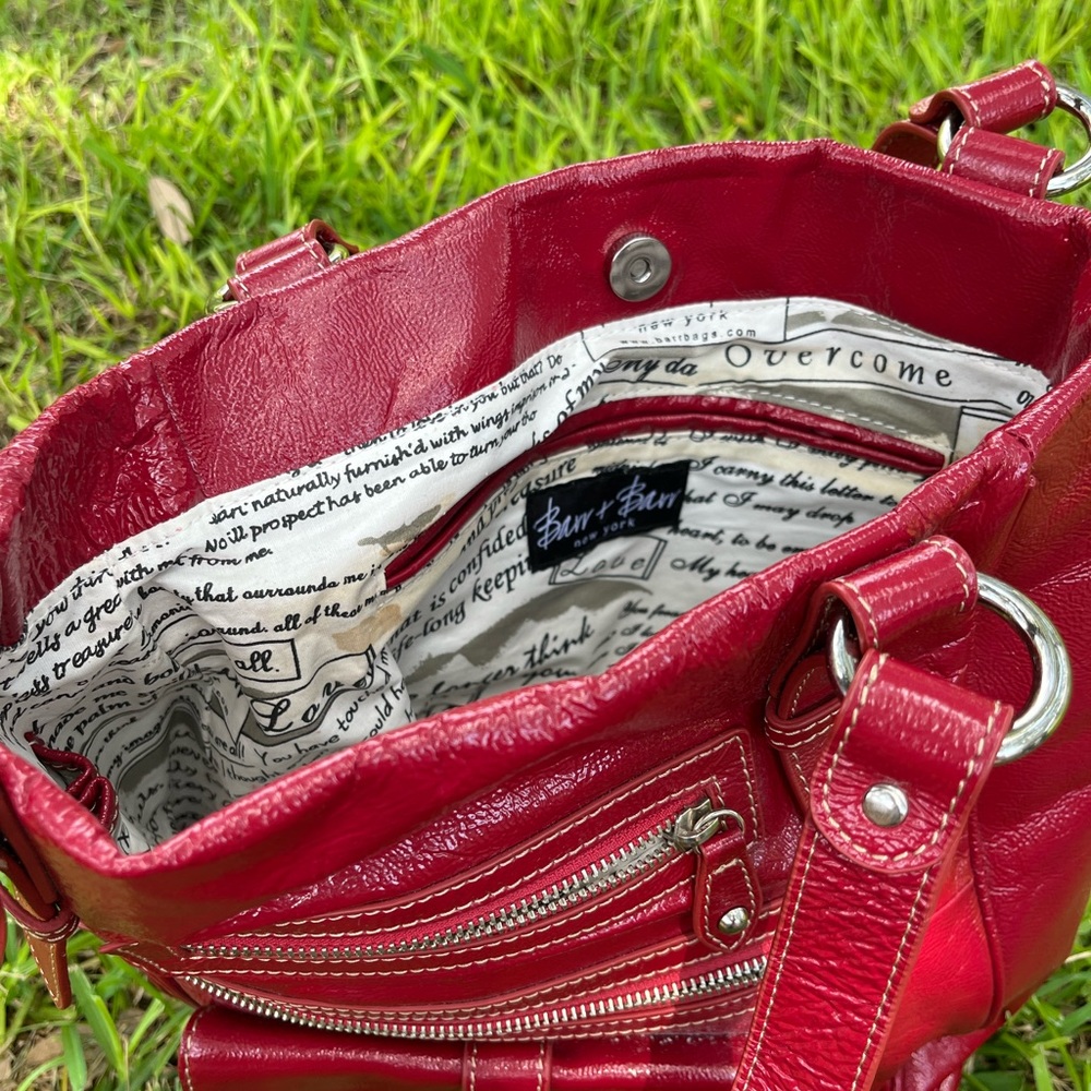 Barr + Barr Red Leather Bag Absolutely Stunning - Picture 14 of 16